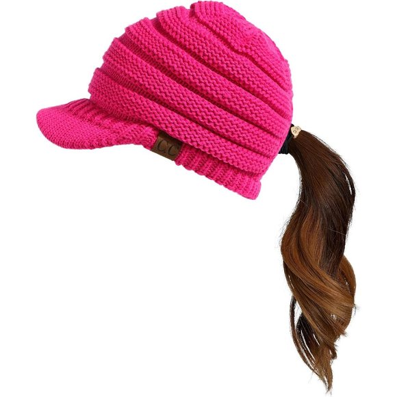 Hatsandscarf Exclusives Women\'s Ribbed Knit Hat with Brim